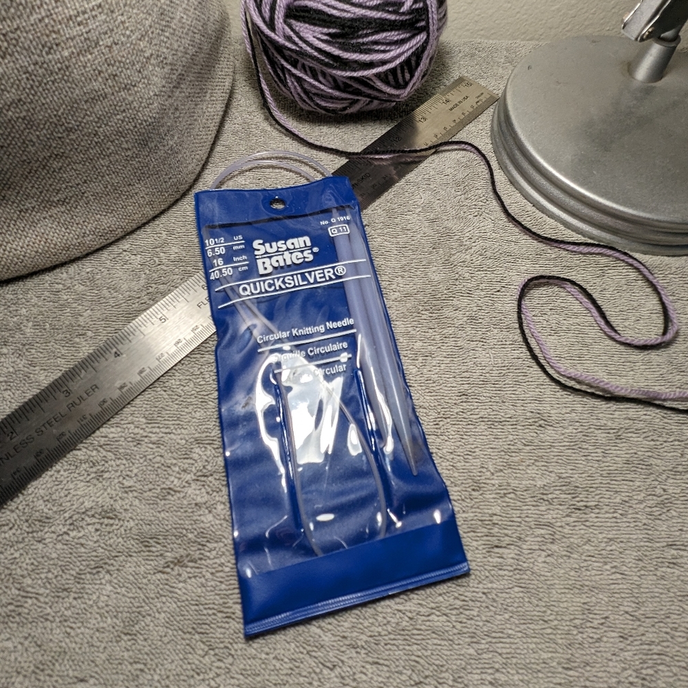 KNITTING NEEDLES Circular Quicksilver US 10.5/6.5mm Susan Bates 16in/40.50cm